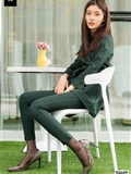 SIW Siwen media 062 small fragrant wind dark green pure cotton temperament small foot pants two - Zhen zhen(58)